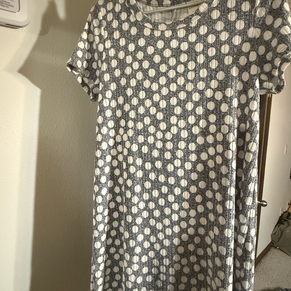 Blue and White Polka Dot Dress